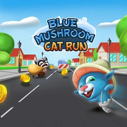 Play online Blue Mushroom Cat Run